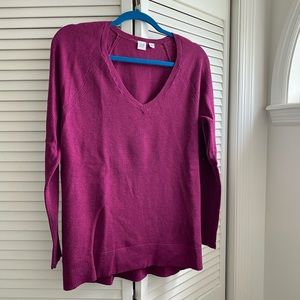 Maroon sweater with subtle waffle texture Gap